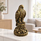 Wanderfalke auf Stamm Ornament - Gold handbemalt Wohnzimmer