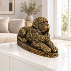 Mastiff liegend Ornament - Gold handbemalt Wohnzimmer