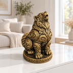 Husky heulend Ornament - Gold handbemalt Wohnzimmer
