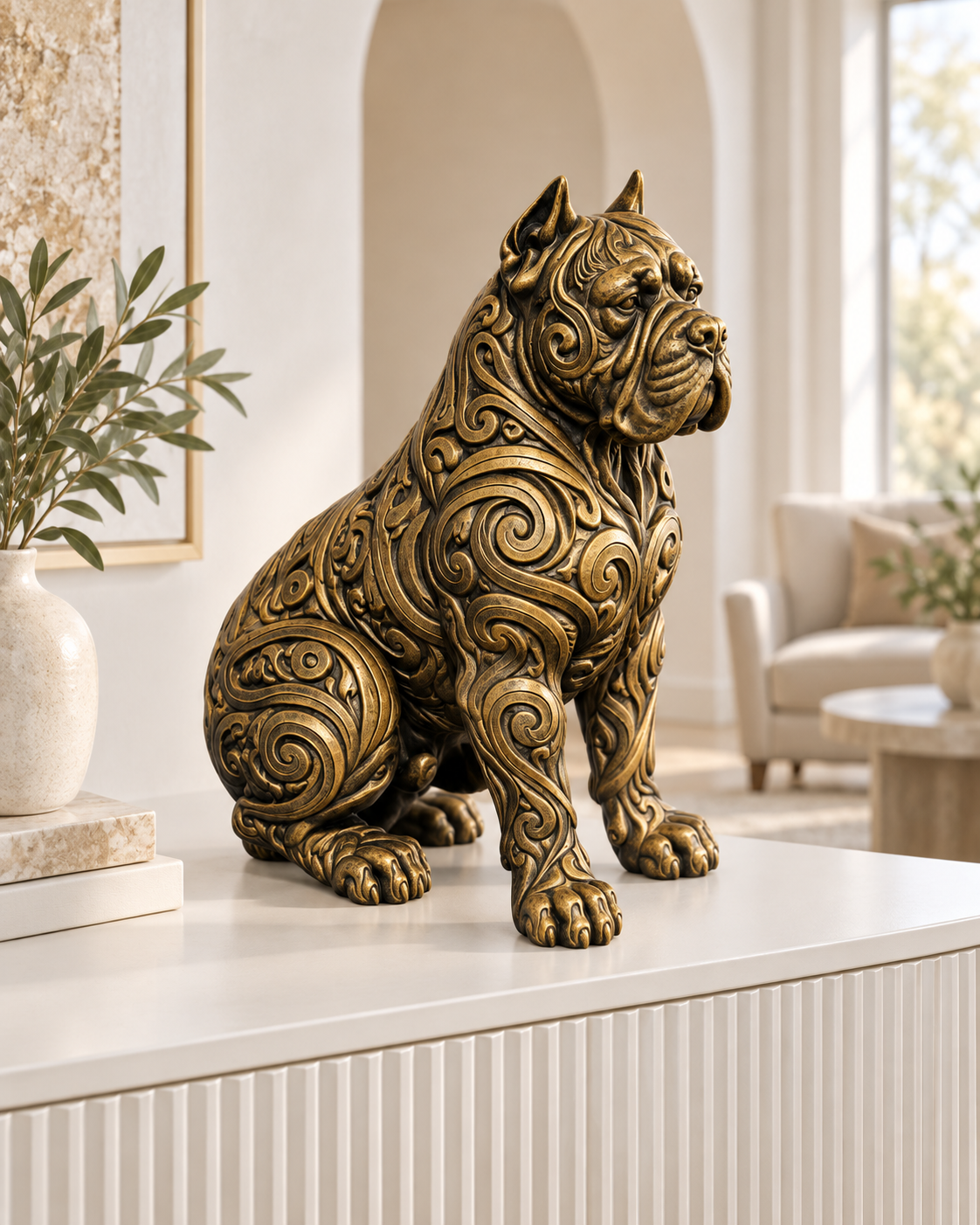 Cane Corso Ornament - Gold handbemalt Wohnzimmer