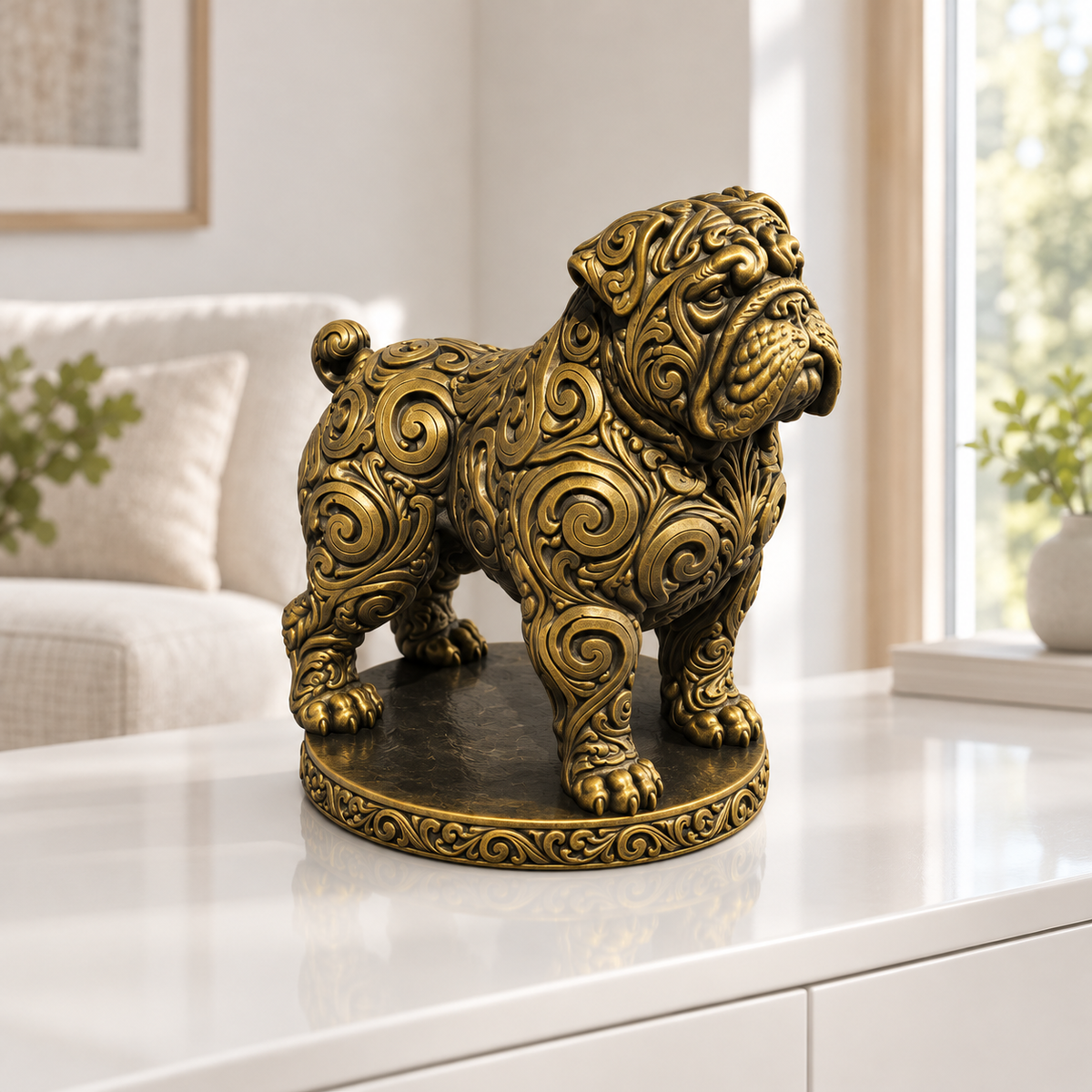 Bullmastiff Ornament - Gold handbemalt Wohnzimmer