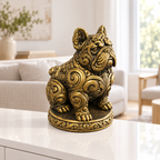 Französische Bulldogge Ornament - Gold handbemalt Wohnzimmer