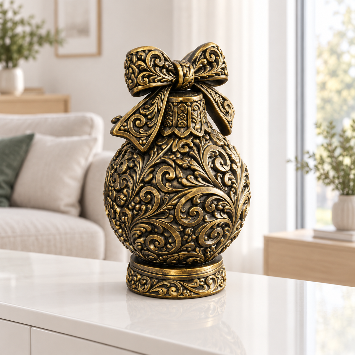 Christbaumkugel Ornament - Gold handbemalt Wohnzimmer