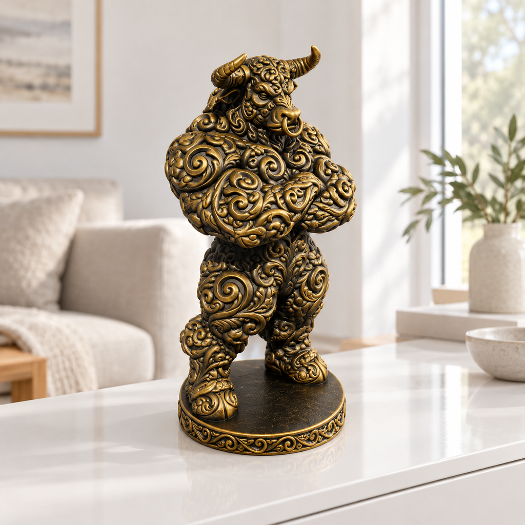 Minotaurus Ornament - Gold handbemalt Wohnzimmer