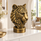 Tigerbüste Ornament - Gold handbemalt Wohnzimmer