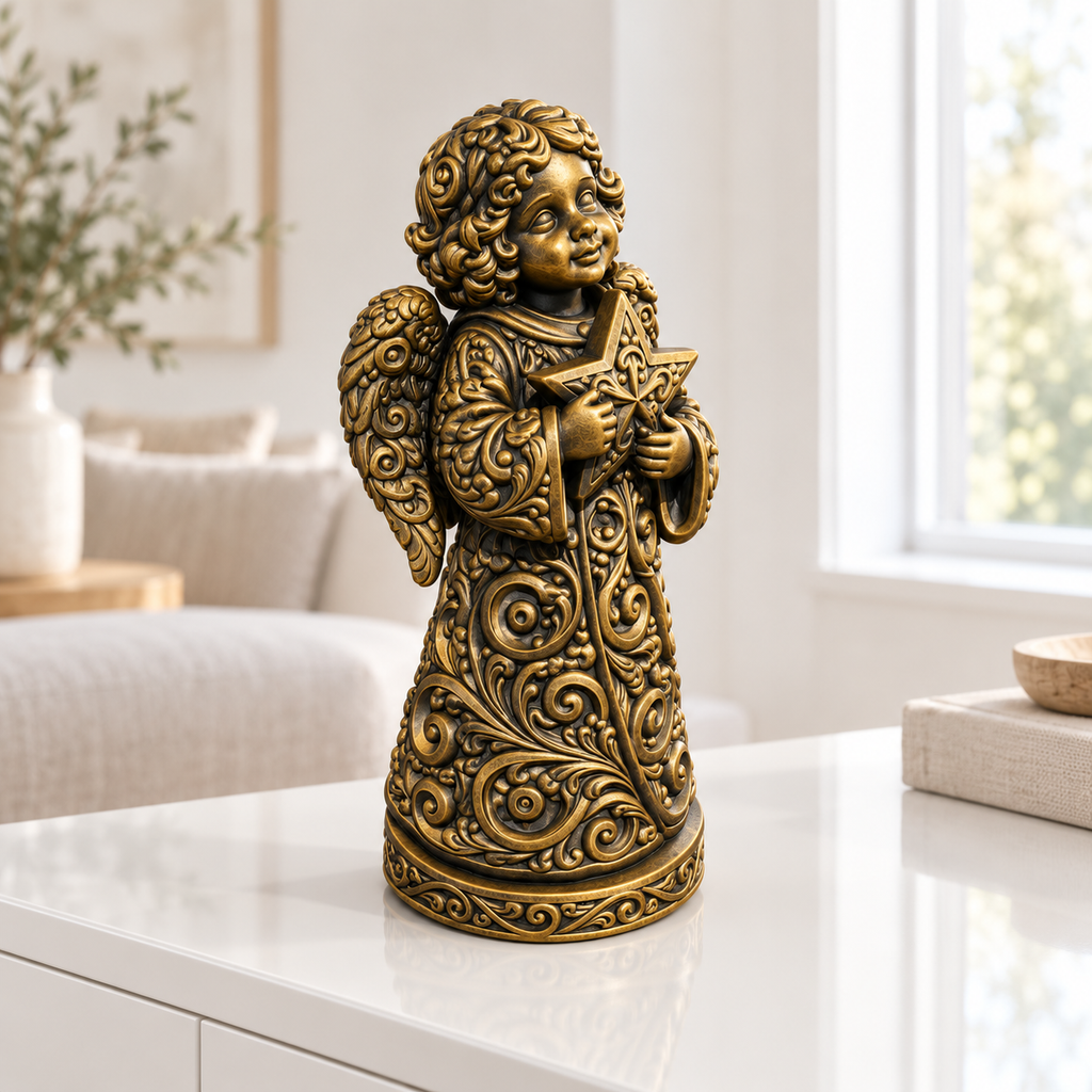 Christkind Ornament - Gold handbemalt Wohnzimmer