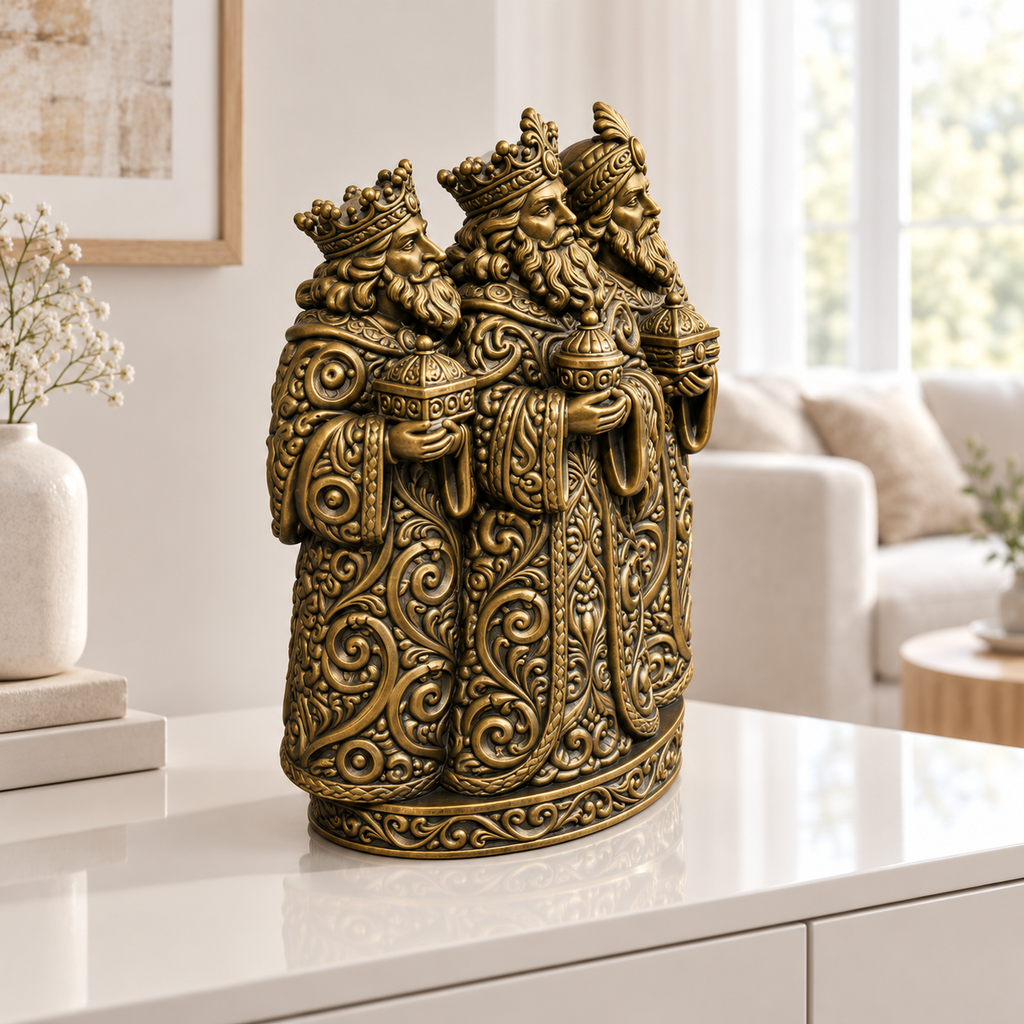 Drei Könige Ornament - Gold handbemalt Wohnzimmer