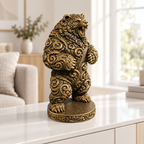 Grizzly aufgerichtet Ornament - Gold handbemalt Wohnzimmer