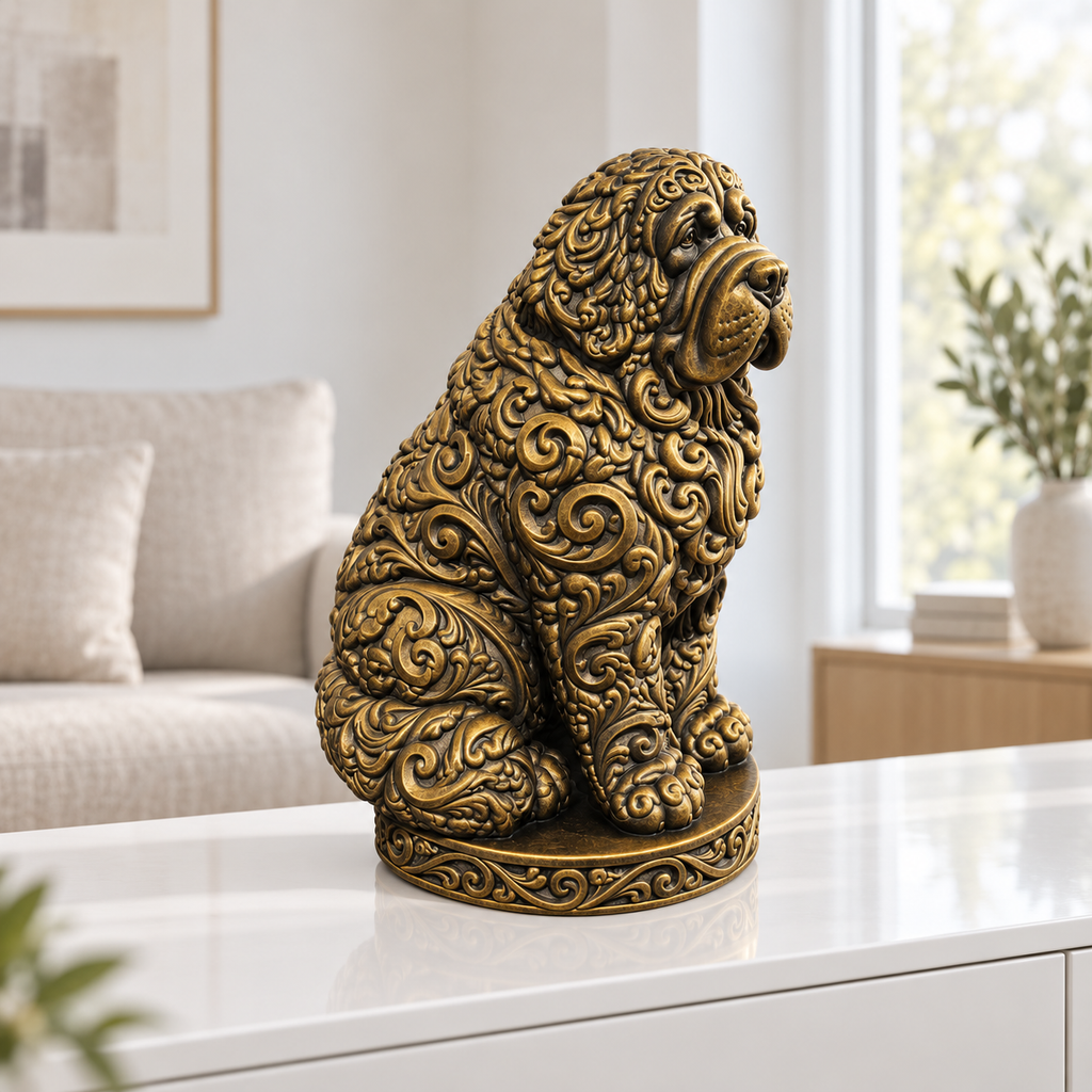 Bernhardiner Ornament - Gold handbemalt Wohnzimmer