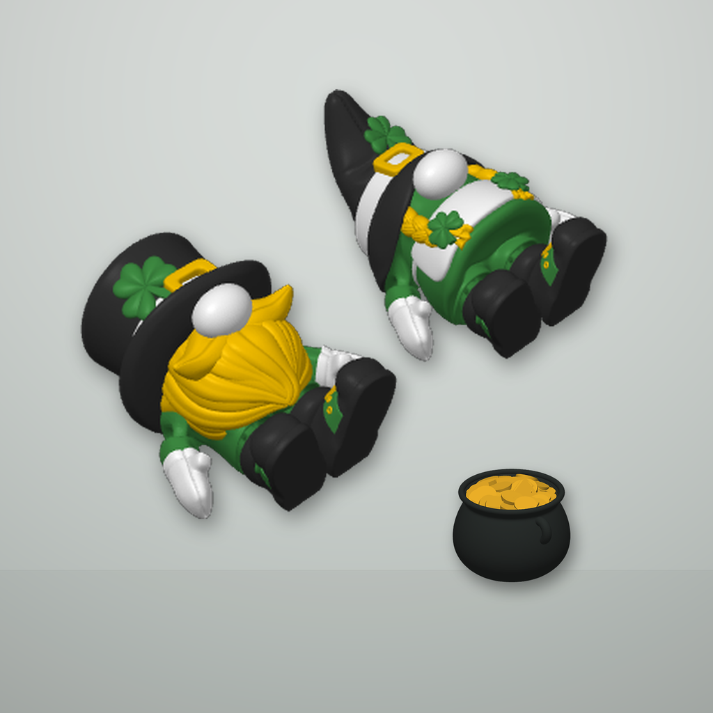 St. Patrick’s Day Mini-Gnome-Set – 2 Figuren mit Goldtopf FehnFactory