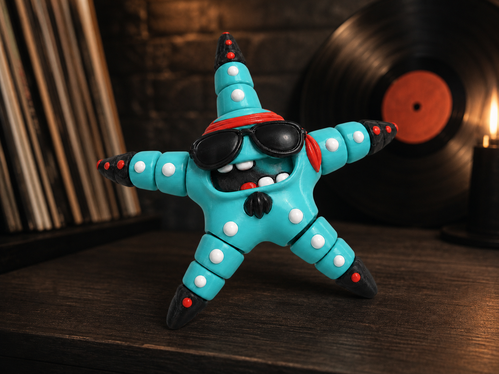 Biker Starfish „Rockstar“ – bewegliche Seestern-Figur FehnFactory