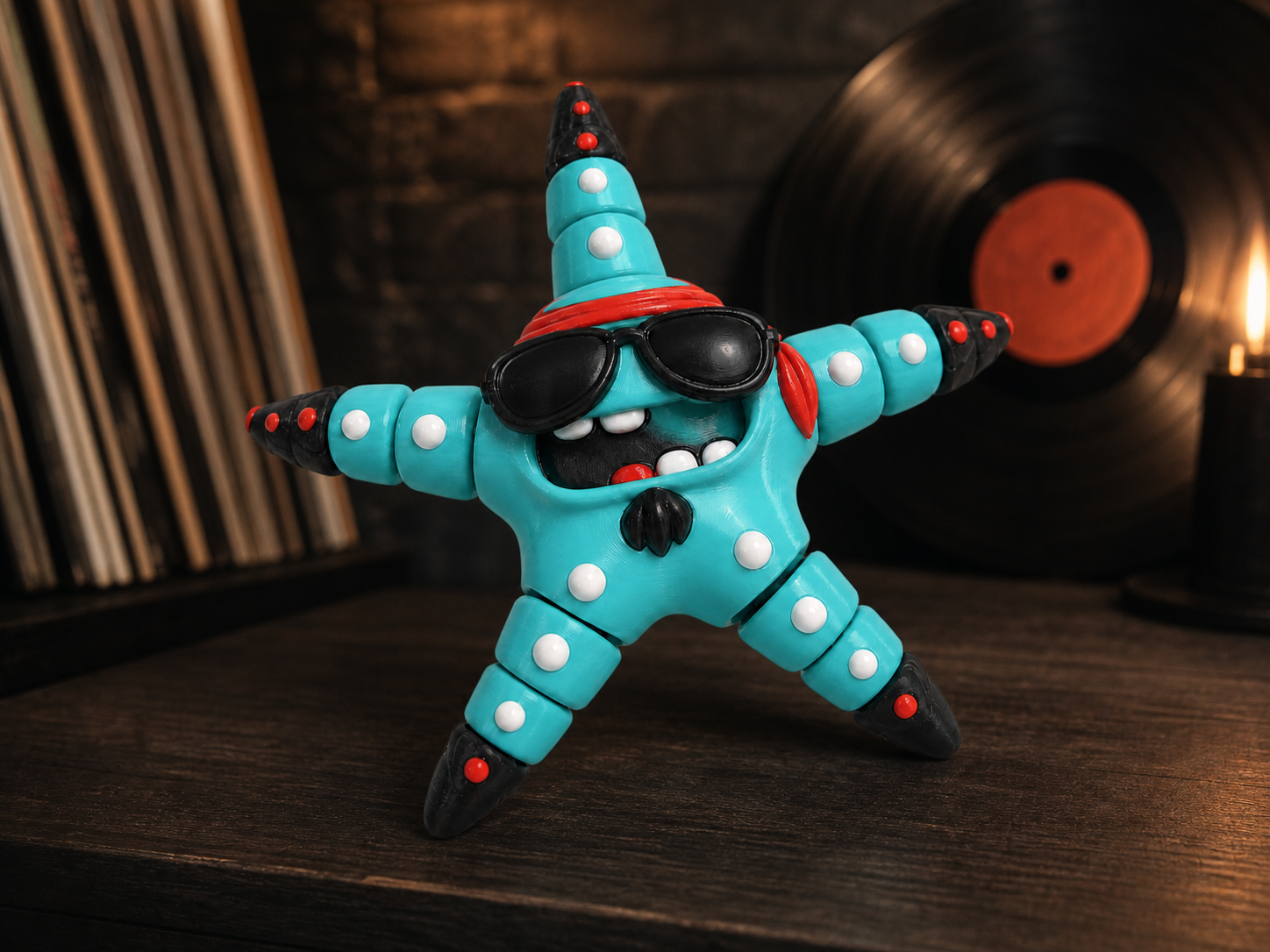 Biker Starfish „Rockstar“ – bewegliche Seestern-Figur FehnFactory