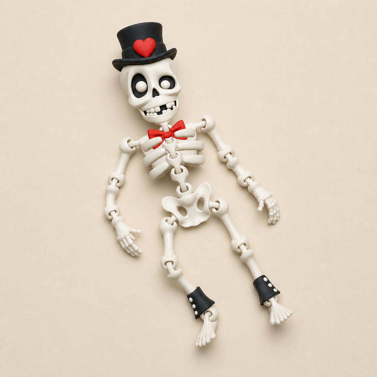 Dapper Skeleton – bewegliche Skelettfigur mit Zylinder FehnFactory