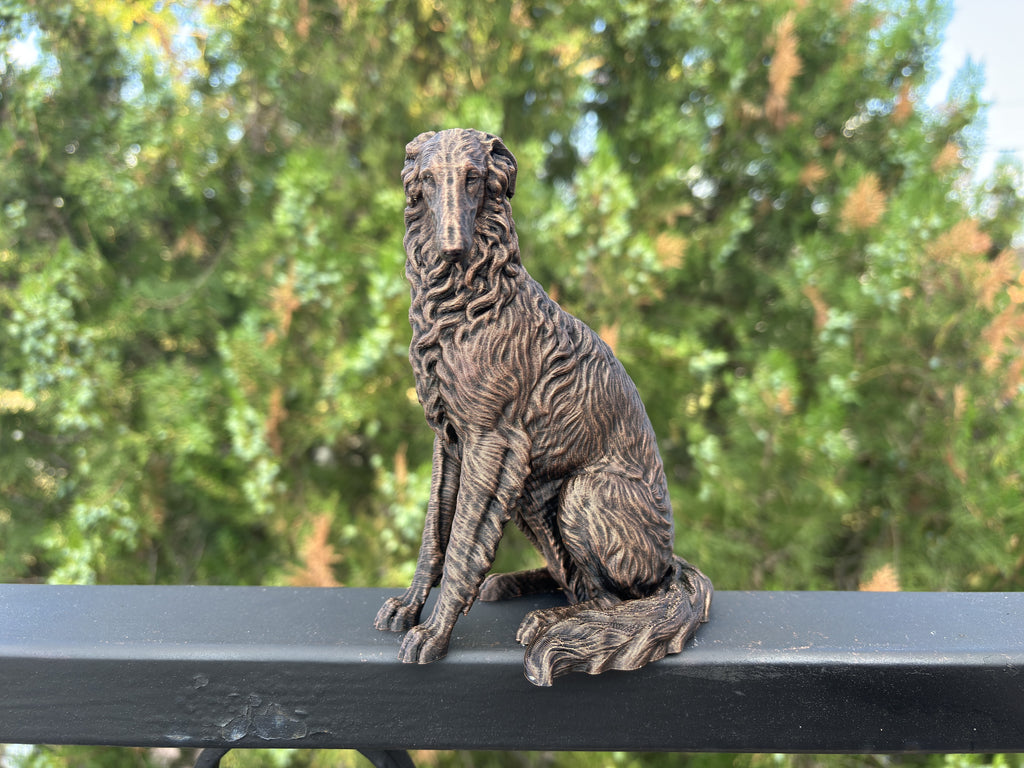 Borzoi – detailreiche sitzende Hundefigur | Geschenk für Windhund-Fans | Made in Germany Fehn-factory.de