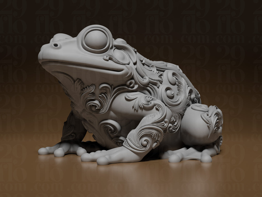 Floral-Froschskulptur – Ornamentale Tierfigur FehnFactory