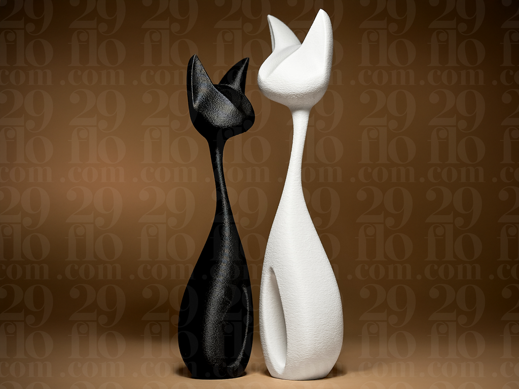 Modernes Katzen-Duo – 2er Set abstrakte Katzenfiguren FehnFactory