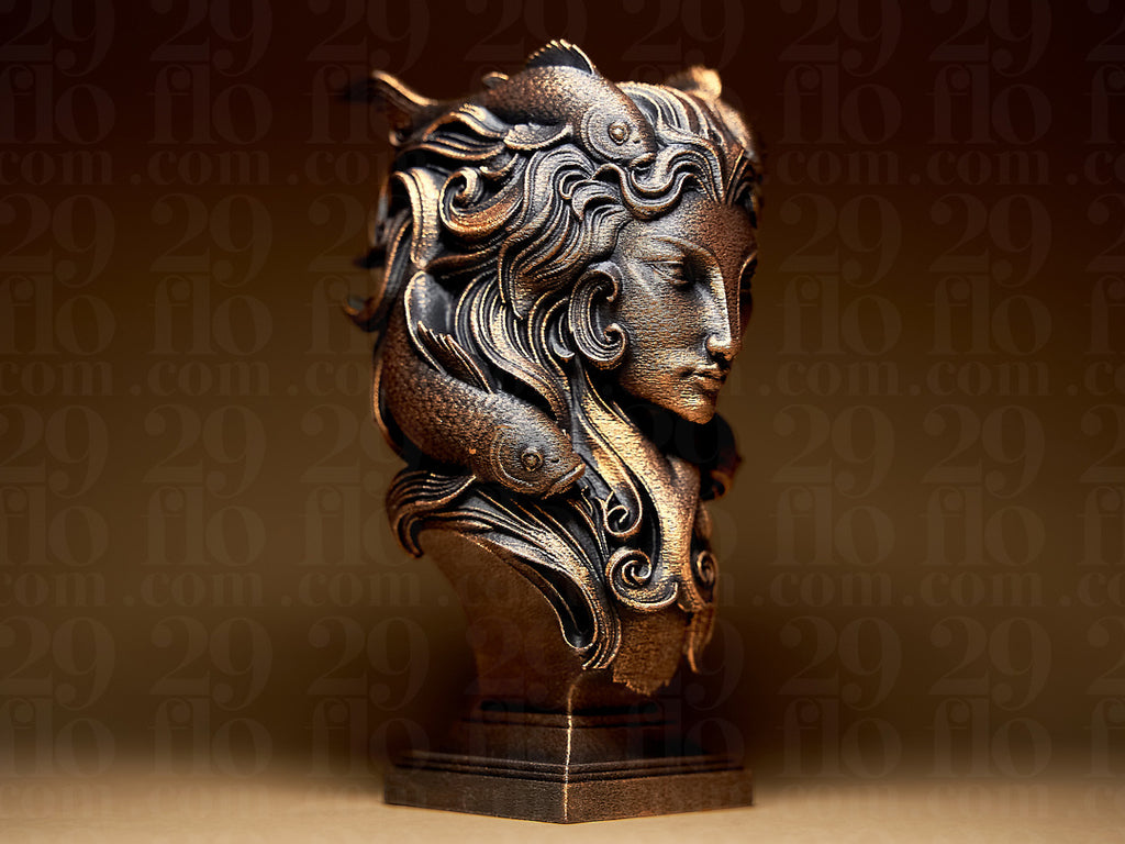Lady Pisces Skulptur – Sternzeichen Fische mit zwei Koi FehnFactory