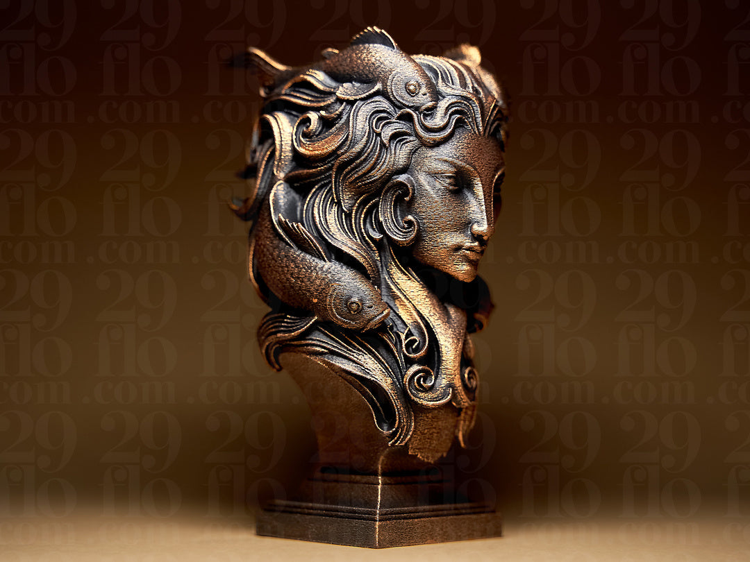 Lady Pisces Skulptur – Sternzeichen Fische mit zwei Koi FehnFactory