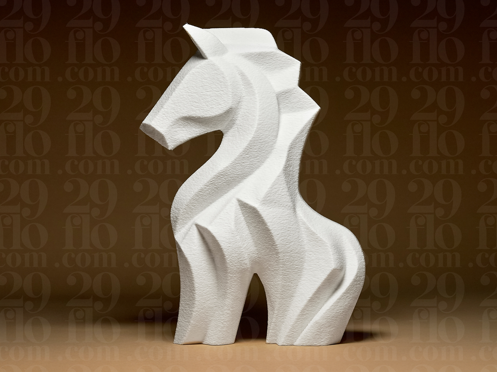 Moderne Ponyfigur – Geometrische Pferde-Skulptur FehnFactory