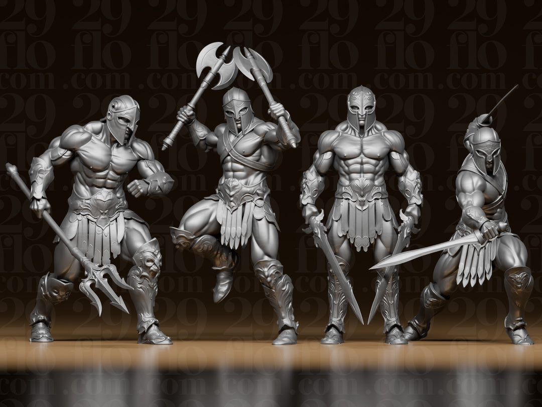 4 Gladiatoren – Römische Krieger Figuren-Set FehnFactory