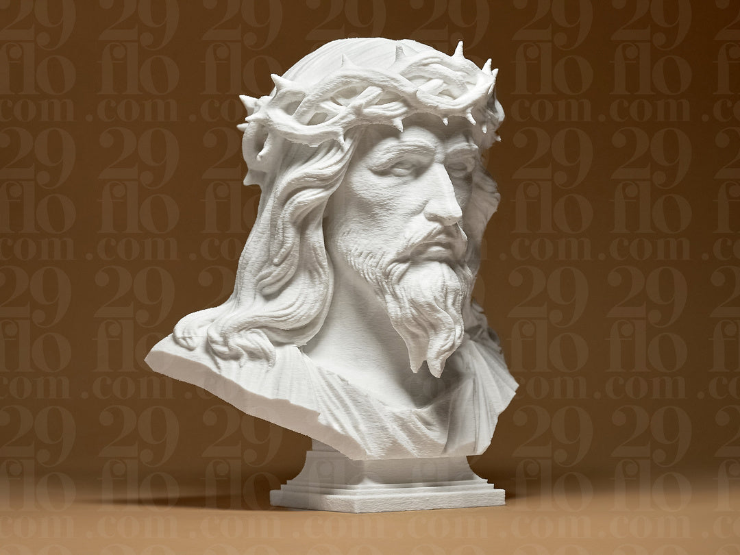 Jesus-Christus-Büste mit Dornenkrone – Christliche Skulptur FehnFactory