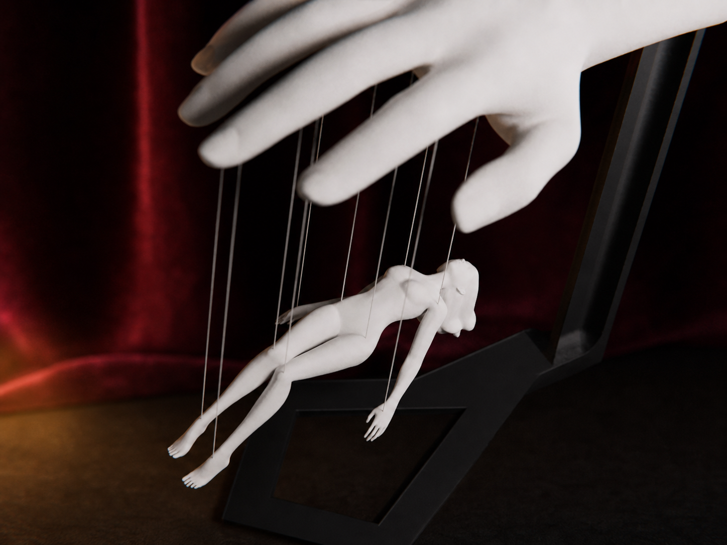 Overtaken – Schwebende String-Art-Skulptur FehnFactory