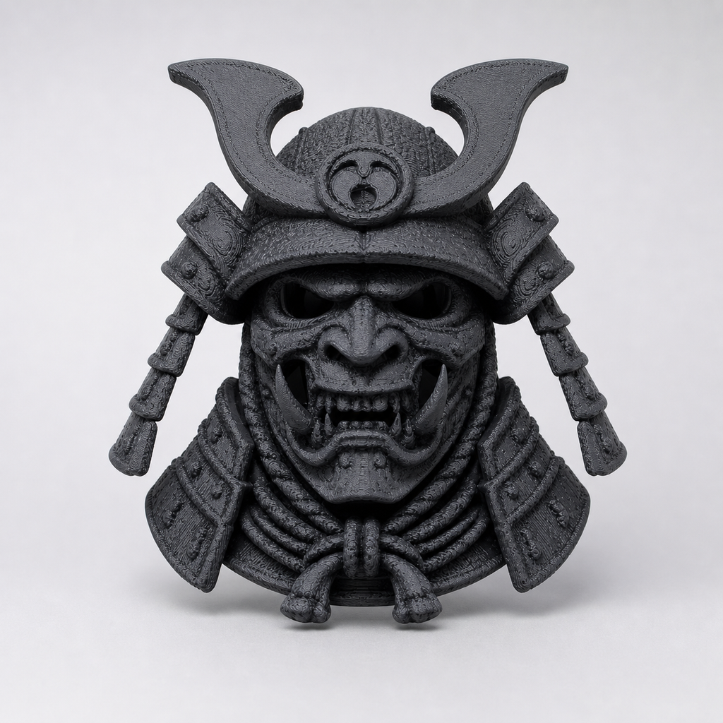 Oni-Samurai – Wandskulptur mit Schlüsselloch-Aufnahme FehnFactory