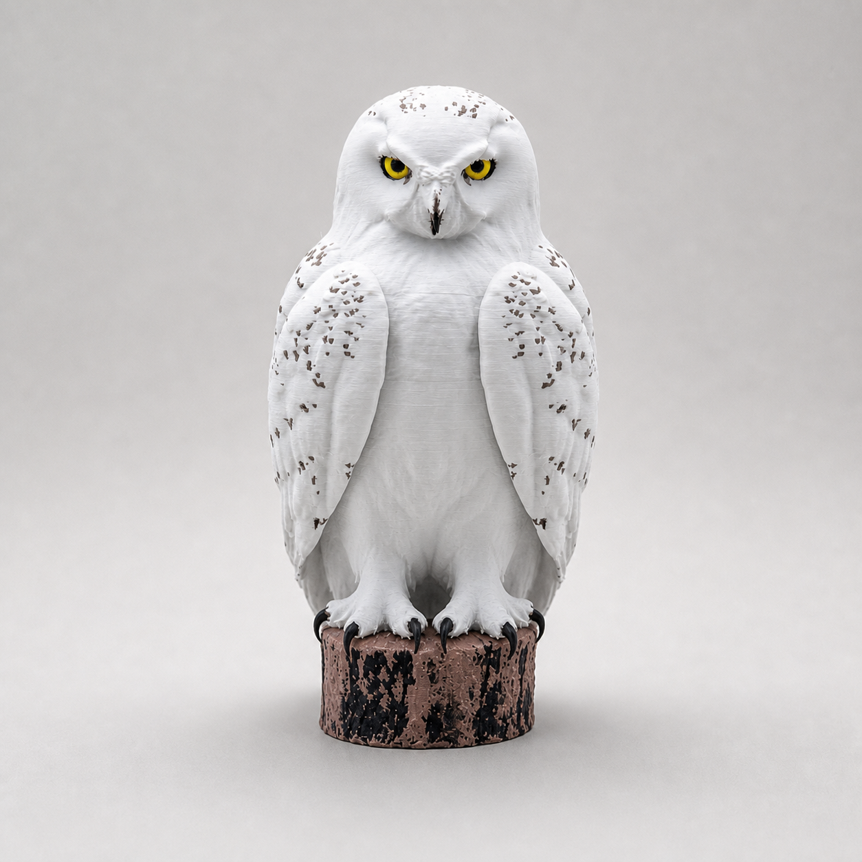 Glacier Guardian – Schneeeulen-Skulptur auf Baumstumpf FehnFactory