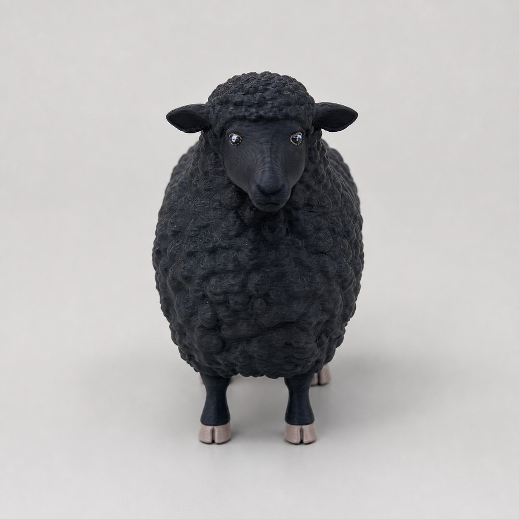 Midnight Fleece Sheep – schwarze Schaf-Skulptur FehnFactory