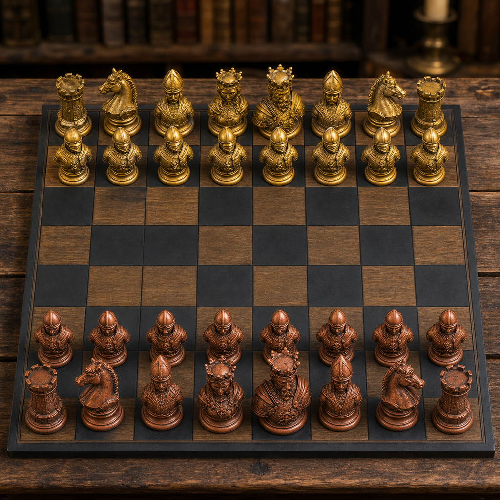 Mittelalter-Schach – 32 handbemalte PLA-Figuren FehnFactory