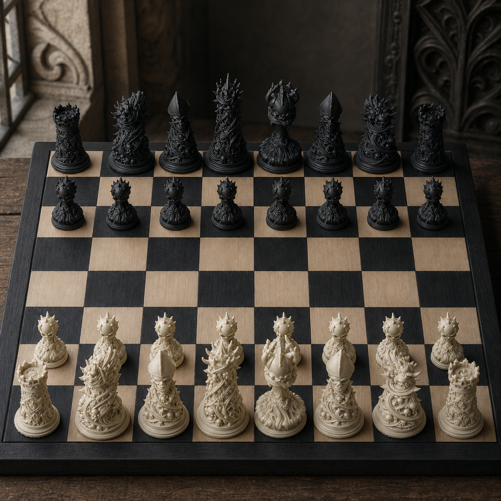 Gothic-Schach – 32 handbemalte PLA-Figuren FehnFactory