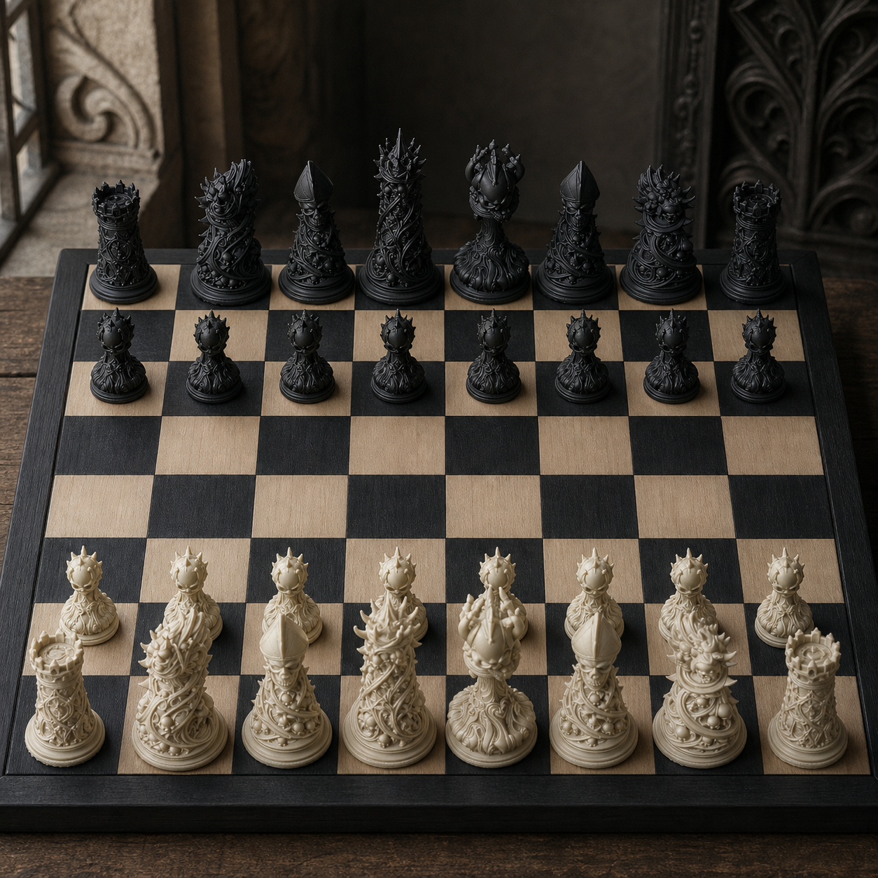 Gothic-Schach – 32 handbemalte PLA-Figuren FehnFactory