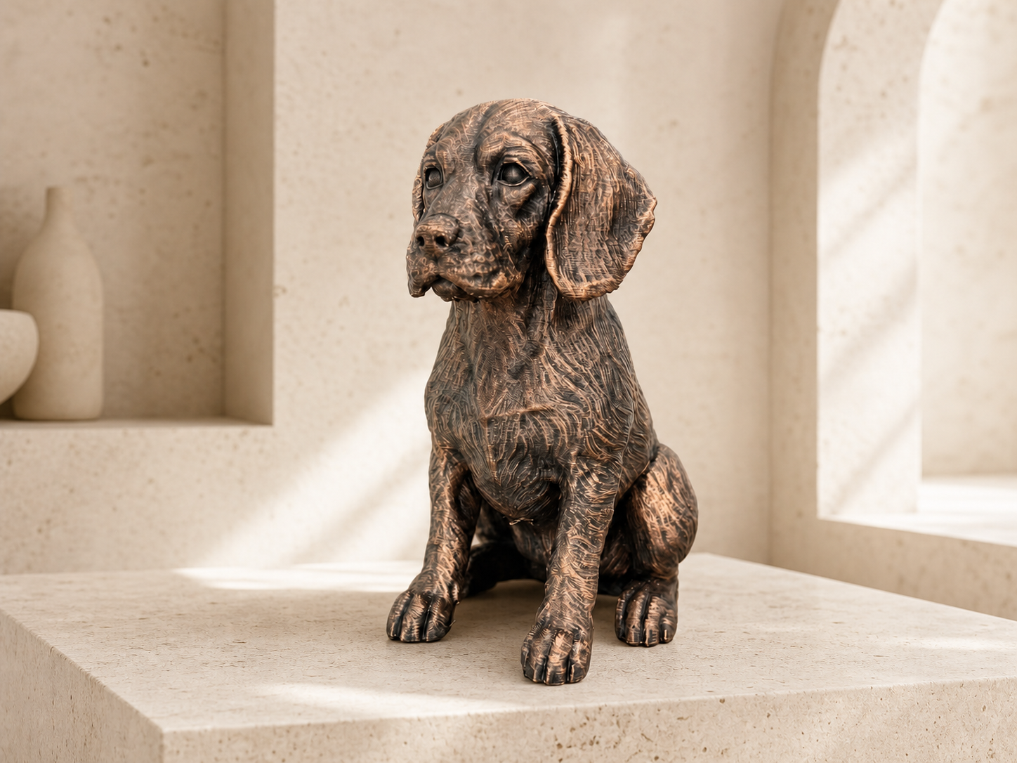 Beagle – detailreiche sitzende Hundefigur | Geschenk für Hundefans | Made in Germany Fehn-factory.de