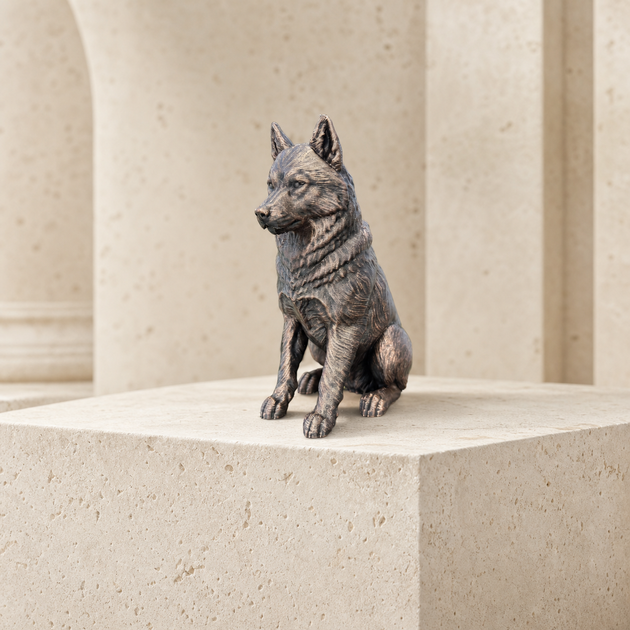 Husky – detailreiche sitzende Hundefigur | Geschenk für Husky-Fans | Made in Germany Fehn-factory.de