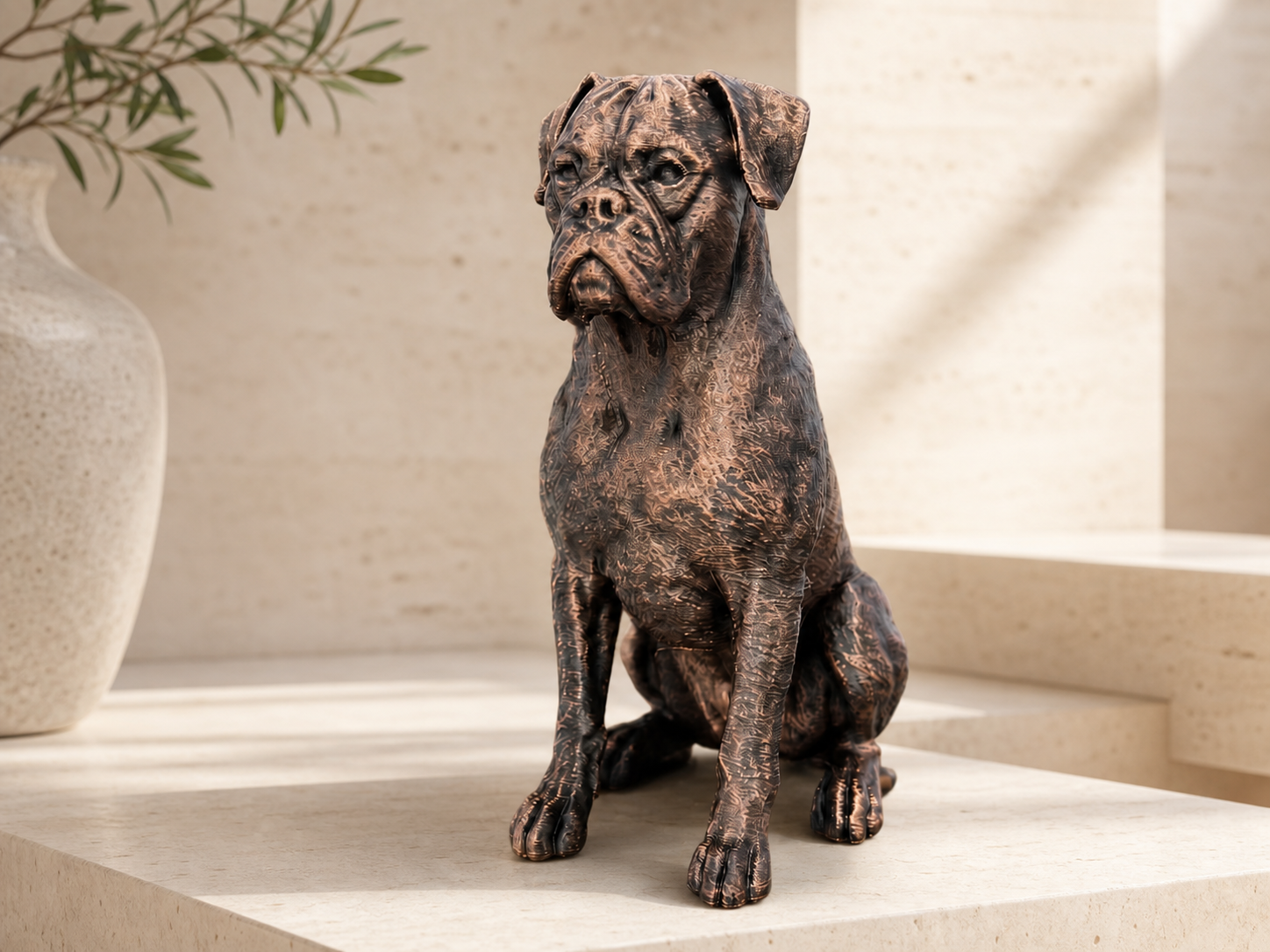 Boxer – detailreiche sitzende Hundefigur | Geschenk für Boxer-Fans | Made in Germany Fehn-factory.de