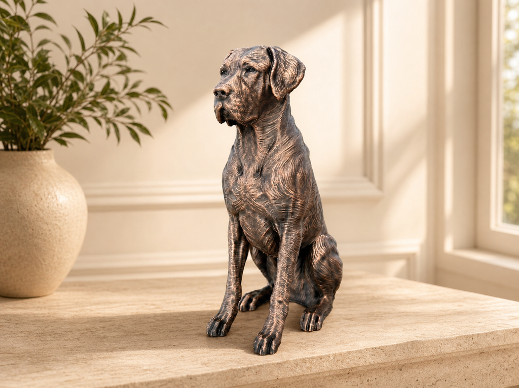 Deutsche Dogge (Great Dane) – detailreiche sitzende Hundefigur | Geschenk für Doggen-Fans | Made in Germany Fehn-factory.de