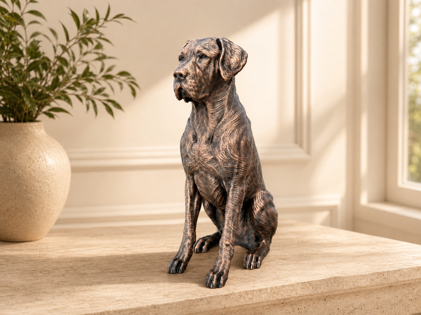 Deutsche Dogge (Great Dane) – detailreiche sitzende Hundefigur | Geschenk für Doggen-Fans | Made in Germany Fehn-factory.de