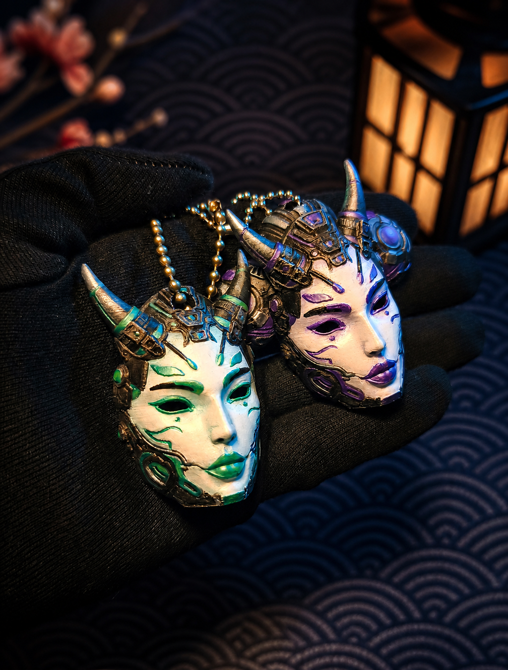 Tetsu Hannya – Cyber-Yokai-Masken-Anhänger FehnFactory