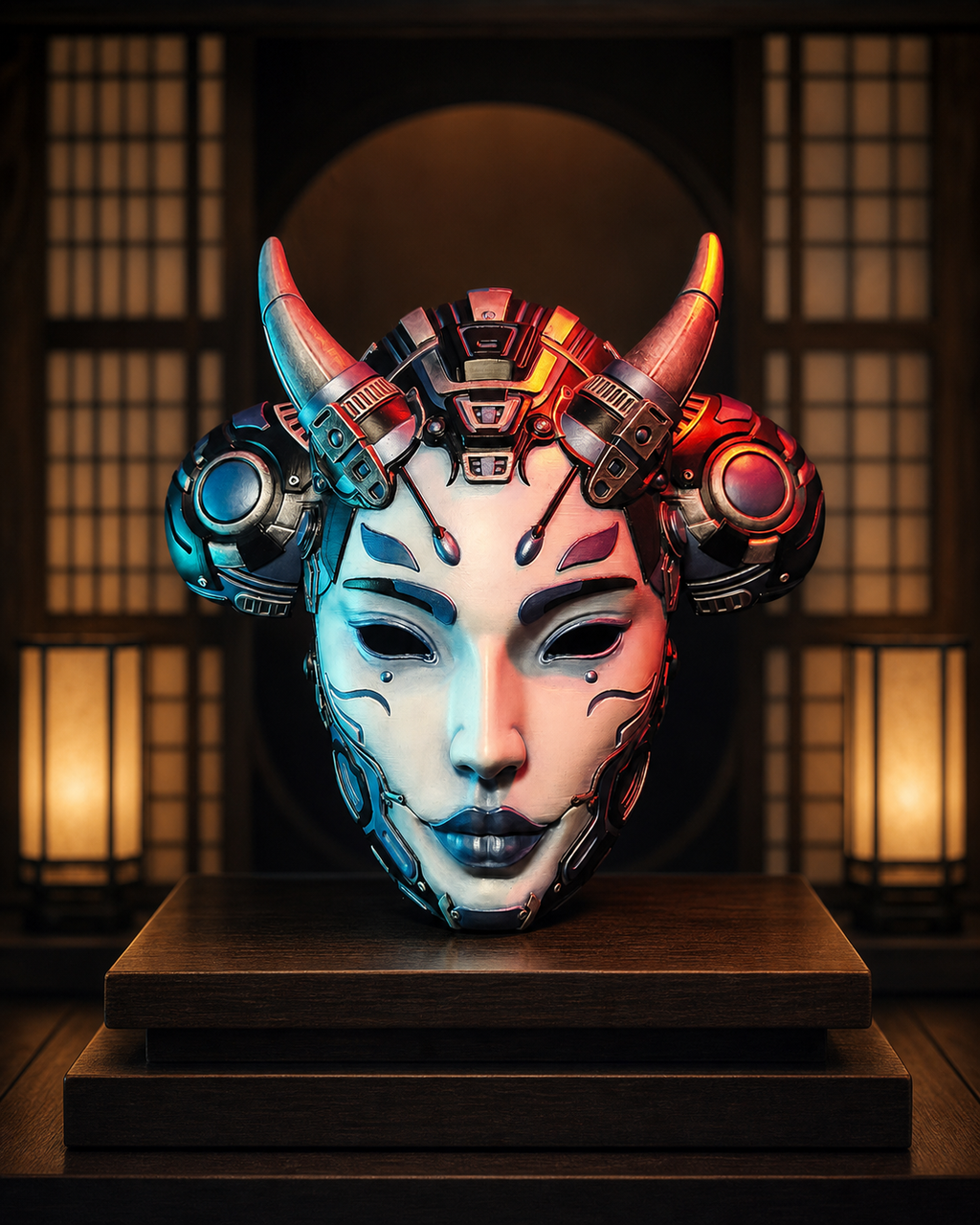 Tetsu Hannya – tragbare Cyber-Yokai-Cosplay-Maske FehnFactory