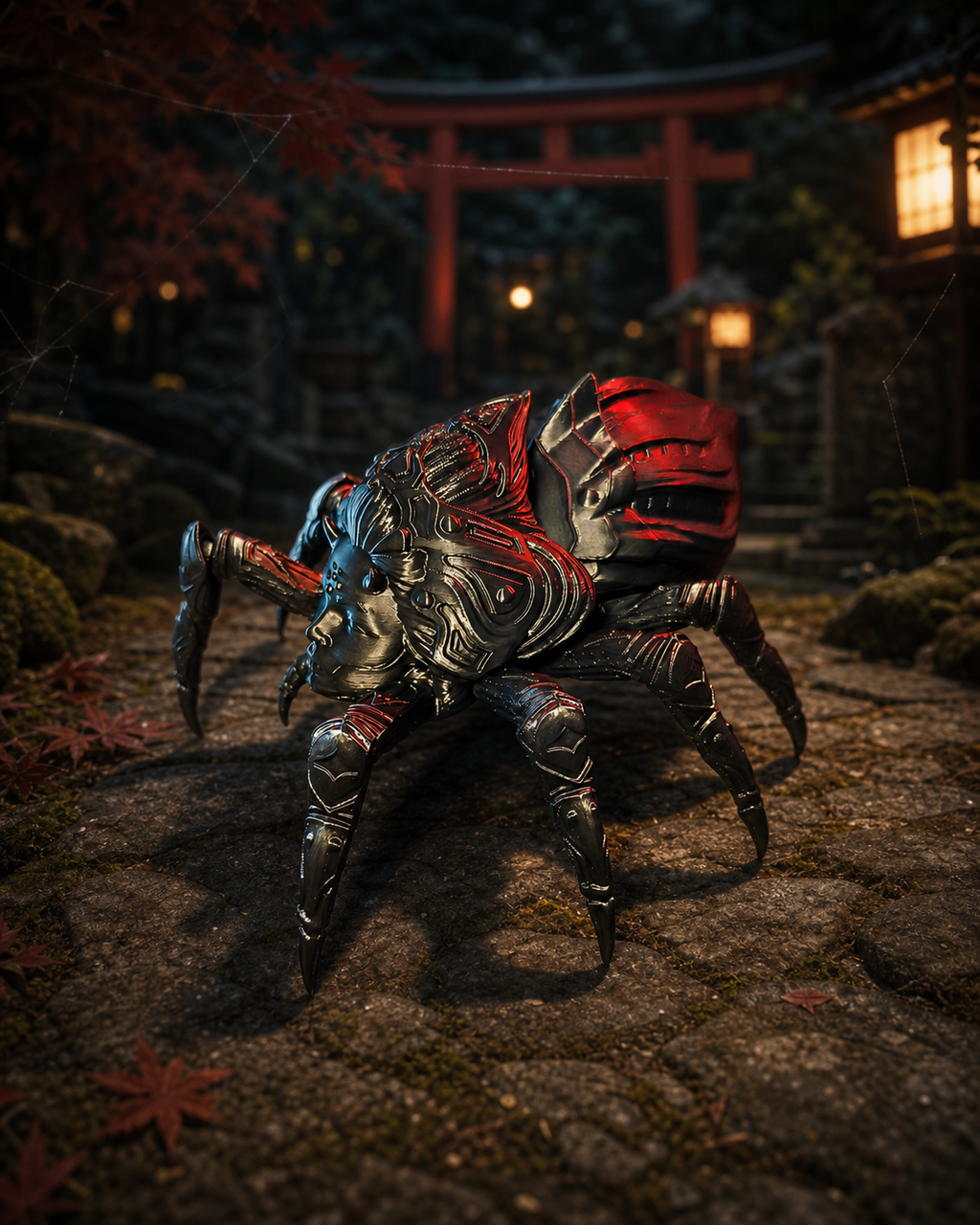 Jorōgumo – bewegliche Yokai-Spinnen-Skulptur FehnFactory