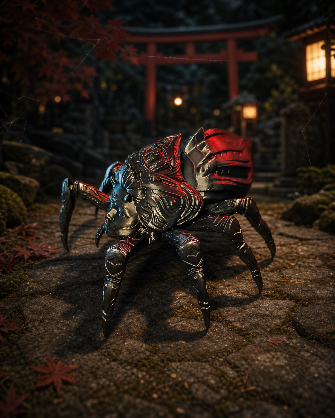 Jorōgumo – bewegliche Yokai-Spinnen-Skulptur FehnFactory