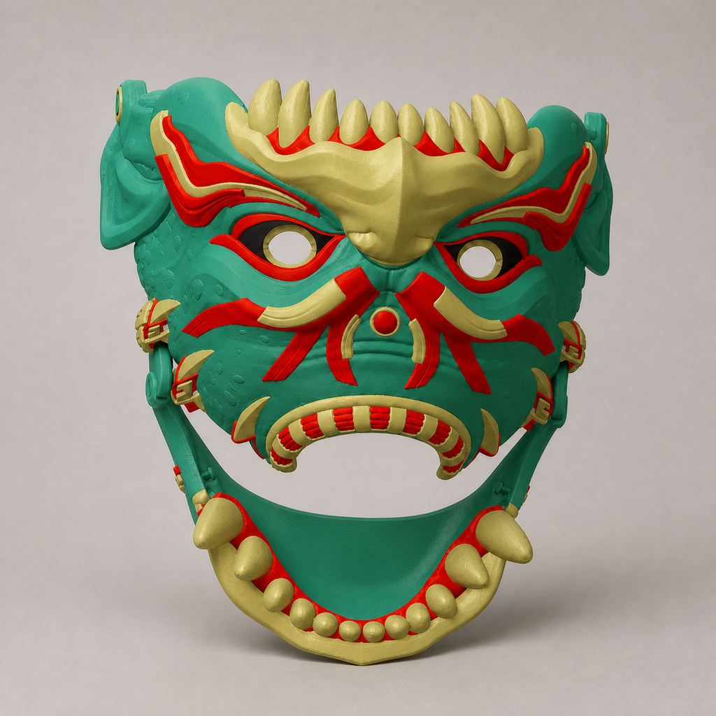 Kappa – tragbare Yokai-Maske mit beweglichem Unterkiefer FehnFactory