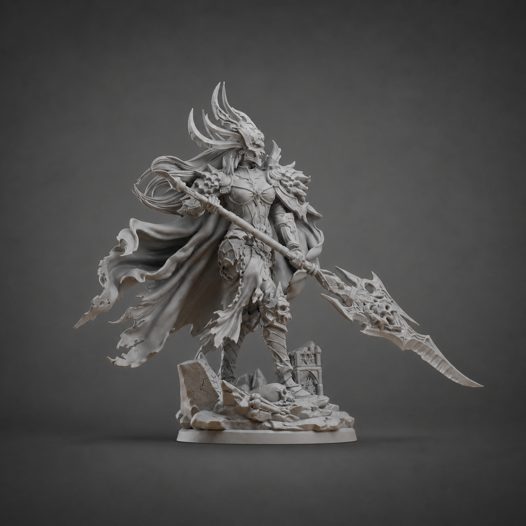Untote Königin mit Speer – Dark-Fantasy-Statue FehnFactory