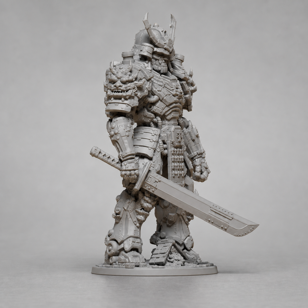 Cyberpunk-Mecha-Samurai – futuristische Krieger-Skulptur FehnFactory