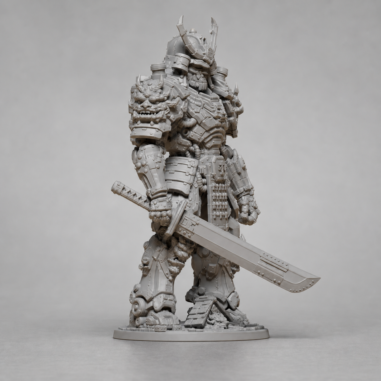 Cyberpunk-Mecha-Samurai – futuristische Krieger-Skulptur FehnFactory