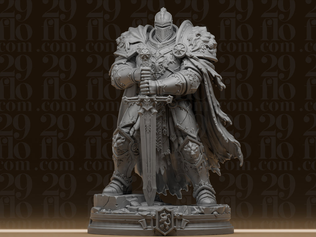 Löwenritter mit Großschwert – Fantasy-Skulptur FehnFactory