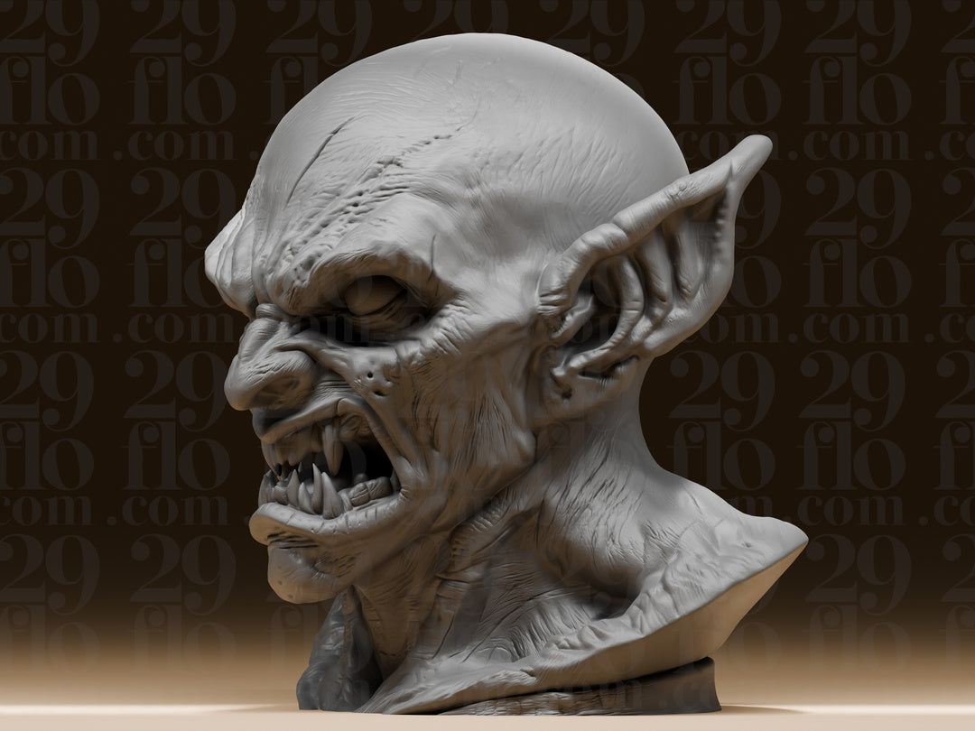 Dämonischer Vampirkopf – freistehende Dark-Fantasy-Büste mit Fangzähnen FehnFactory