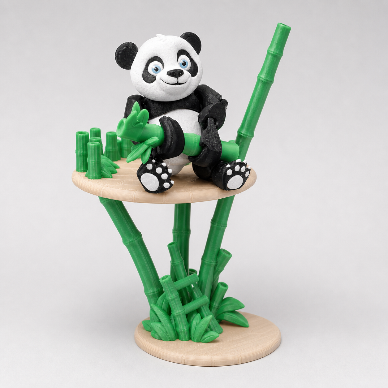 Flexi Panda mit Bambus-Display – bewegliche Tierfigur, 21,4 cm FehnFactory