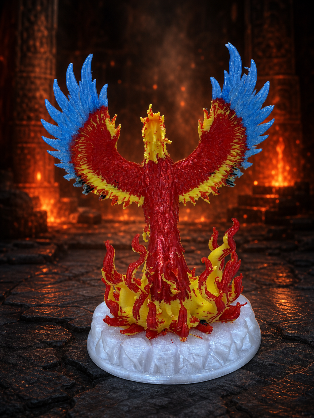 Legendärer Phönix – Mehrfarbige Feuervogel-Skulptur FehnFactory