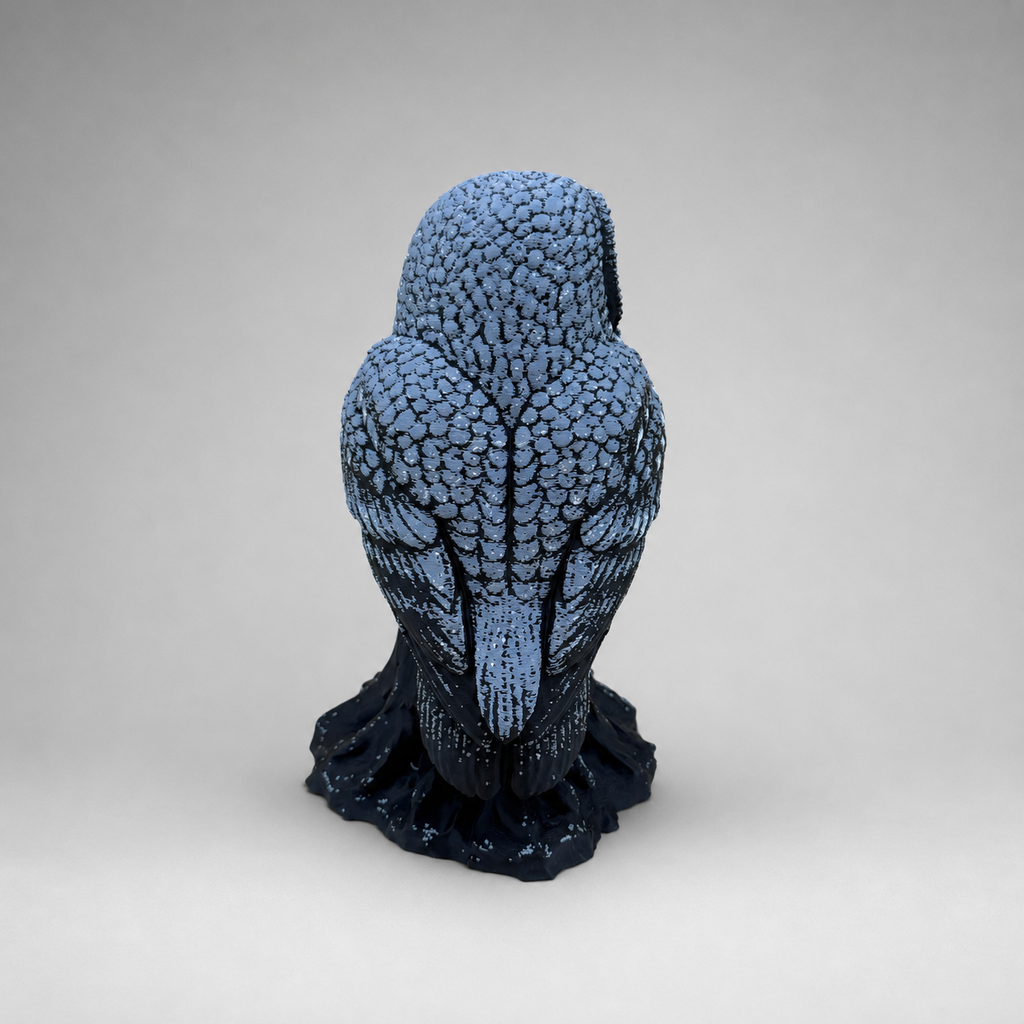 Great Gray Owl – mehrfarbige Bartkauz-Skulptur FehnFactory